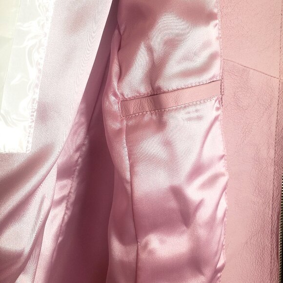 Pamela McCoy Collections Pink Leather Biker Jacket Size 1X - Picture 6 of 7